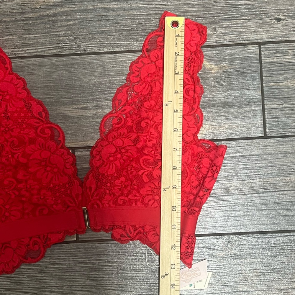 NWT HAH x Free People SET Medium Got UR Back Bralette + Chase Me Down Panty Red - Picture 10 of 16